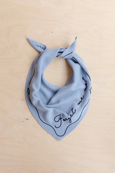 TBCo Merino Wool Embroidered Triangle Scarf