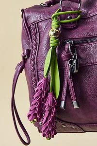 Garden Florals Faux Leather Bag Charm