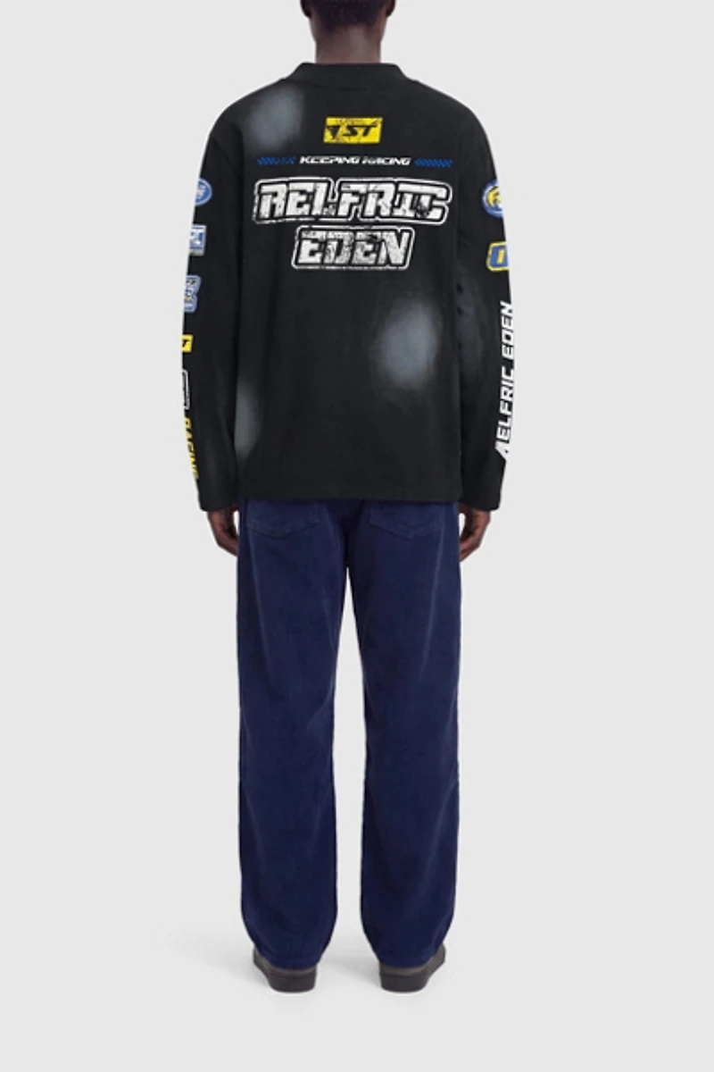 Aelfric Eden Racing Logo Patches Print Long Sleeve Tee