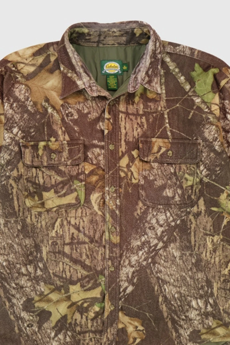 Vintage Cabela's Tree Fleece Camo Button-Down Shirt