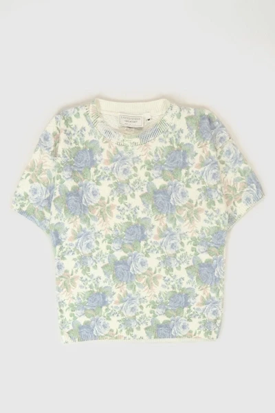 Vintage Floral Knit Top