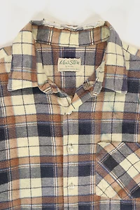 Vintage Frayed Plaid Button-Down Shirt