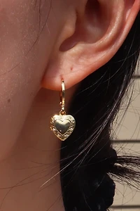 Gemini Jewels Nostalgia Heart Locket Earrings