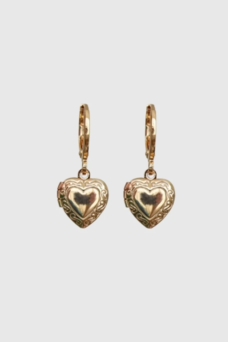 Gemini Jewels Nostalgia Heart Locket Earrings