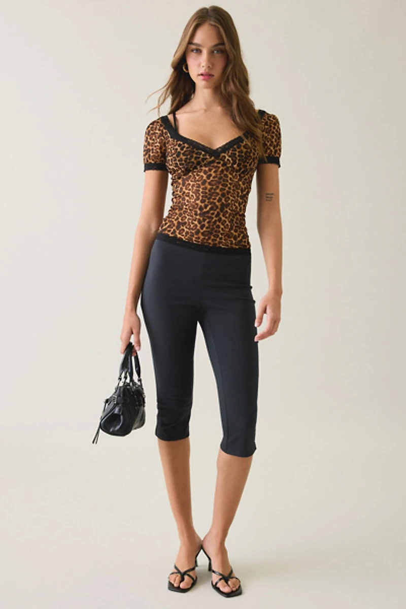 Kimchi Blue Laurie Sheer Mesh Lace Trim Blouse