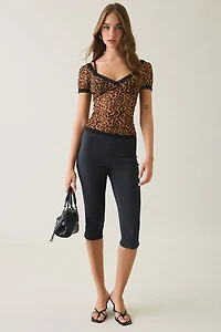 Kimchi Blue Laurie Sheer Mesh Lace Trim Blouse