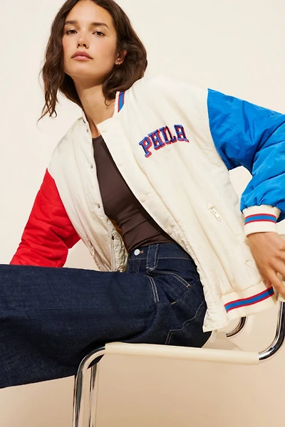 Terez Philadelphia 76ers Colorblock Bomber Jacket