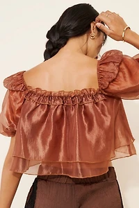 4SI3NNA Organza Baby Doll Top