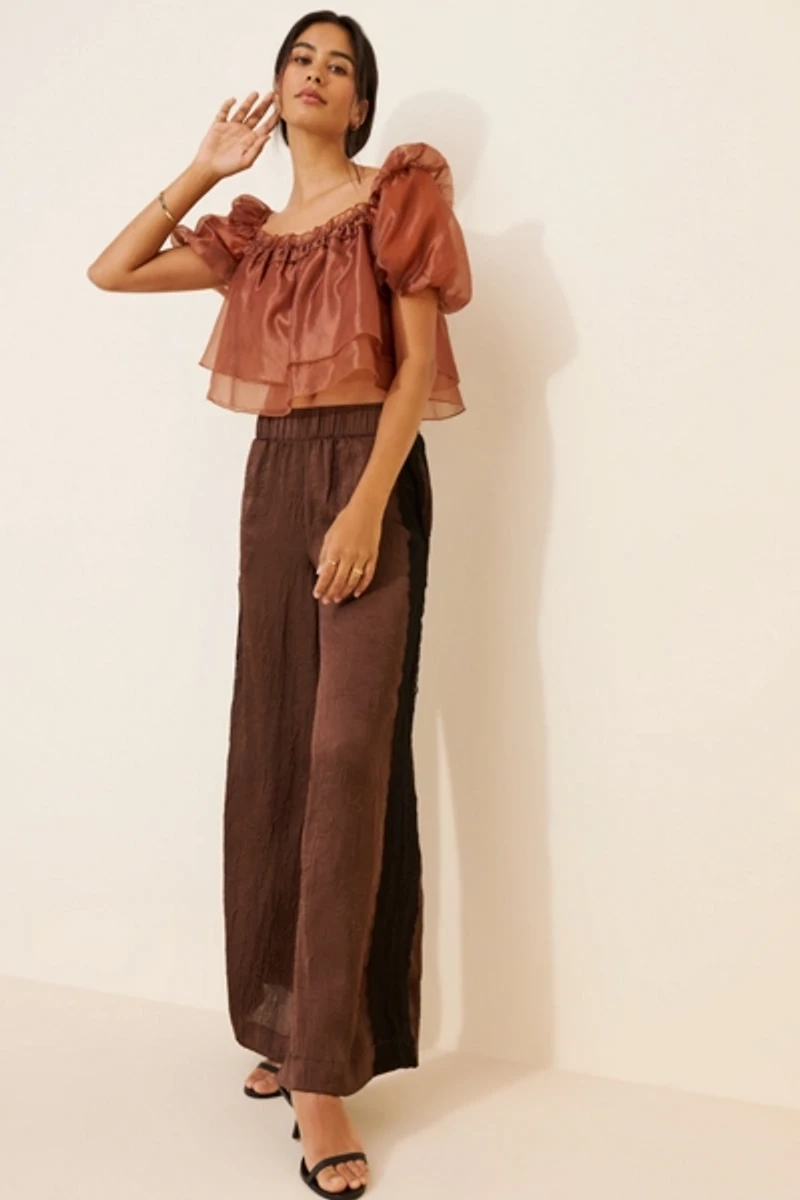 4SI3NNA Organza Baby Doll Top