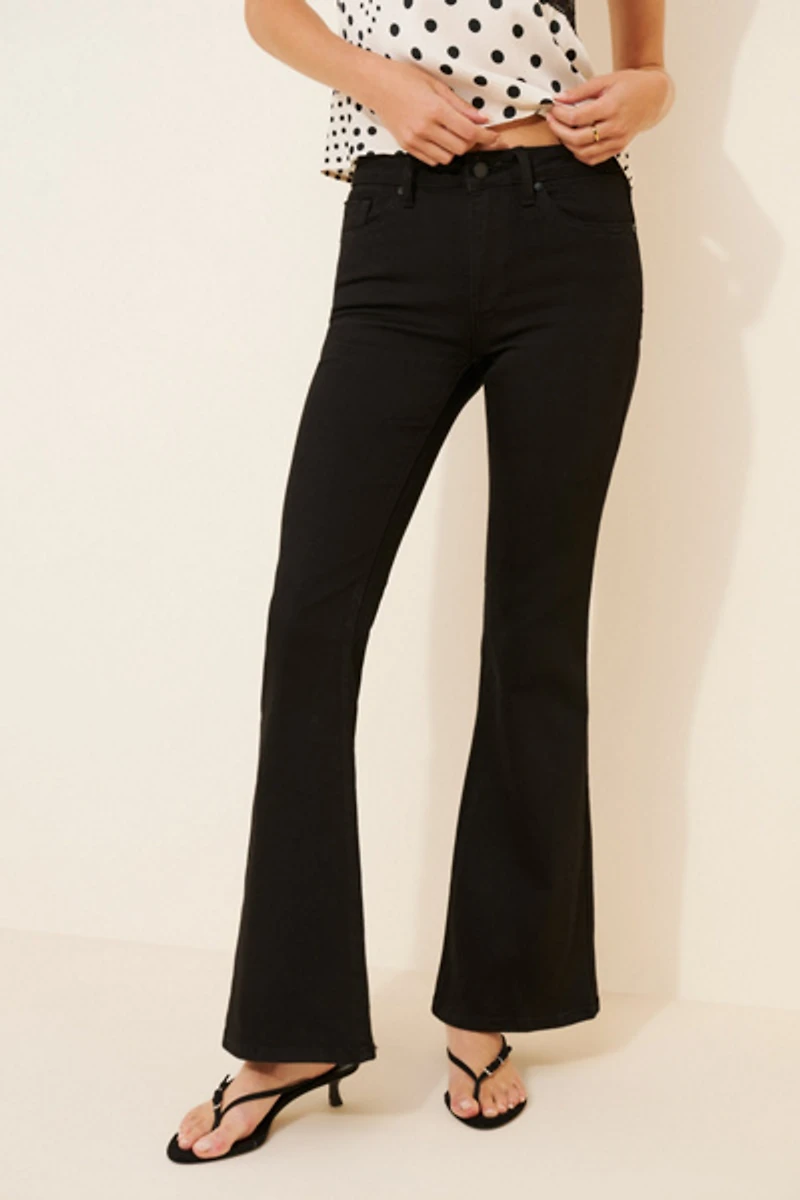 JUST BLACK DENIM Low-Rise Flare Jeans