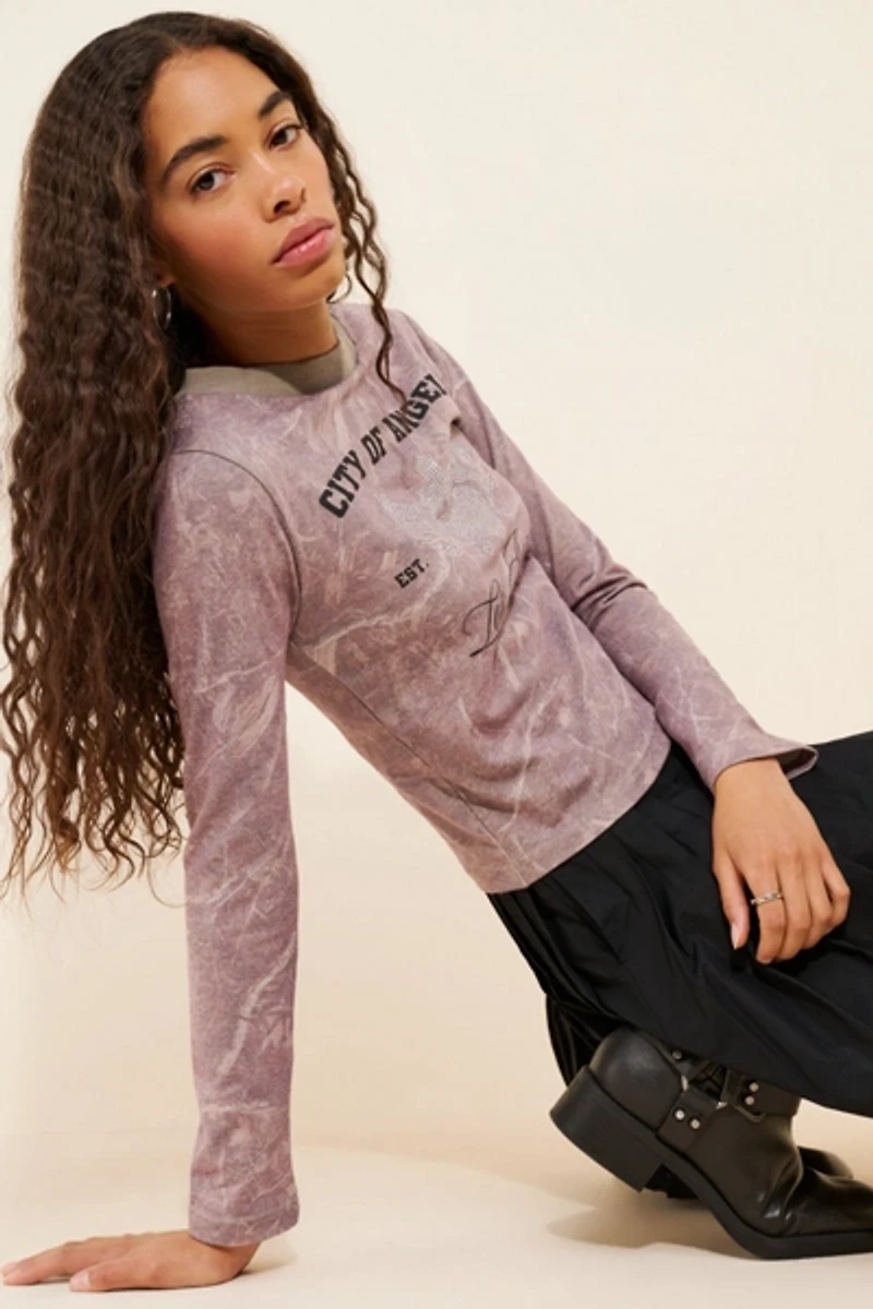 Daisy Street Forest Long Sleeve Top