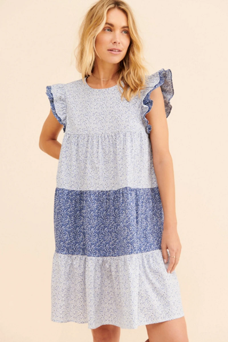 English Factory Ruffle Tiered Mini Dress