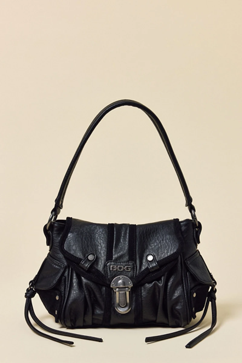 BDG Sophia Buckled Faux Leather Shoulder Bag