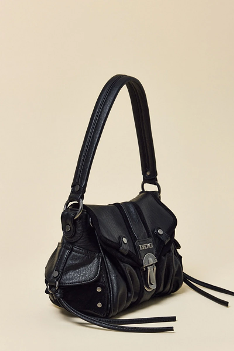BDG Sophia Buckled Faux Leather Shoulder Bag