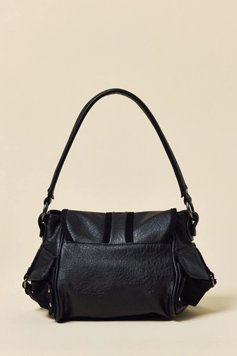BDG Sophia Buckled Faux Leather Shoulder Bag