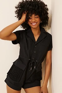Line + Dot Veni Short Sleeve Romper