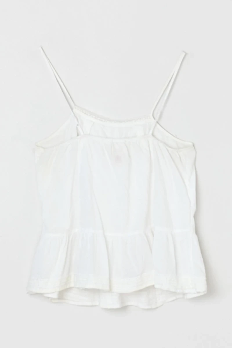 Vintage Y2k Lace-Edged Pleated Top