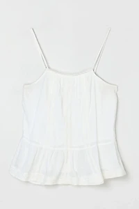 Vintage Y2k Lace-Edged Pleated Top