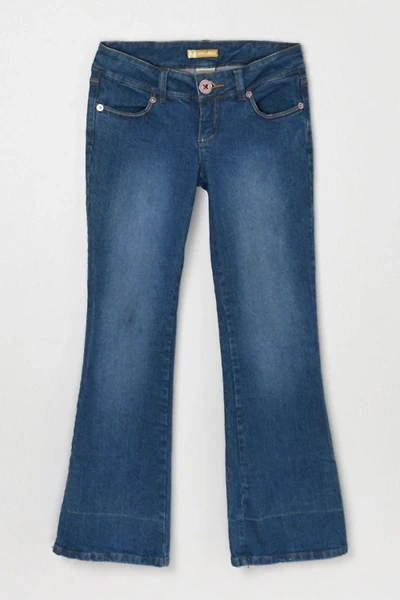 Vintage Y2k Contrast-Stitched Flared Jeans