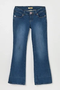 Vintage Y2k Contrast-Stitched Flared Jeans