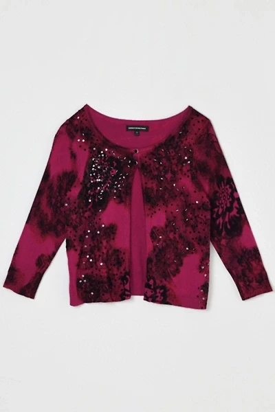 Vintage Y2k Paisley Printed & Sequined Cardigan