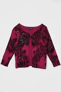 Vintage Y2k Paisley Printed & Sequined Cardigan