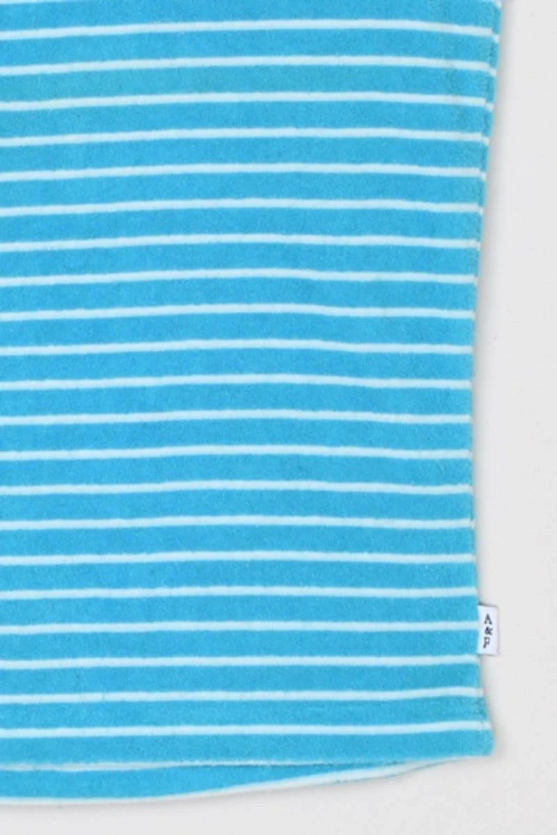 Vintage Y2k Aqua Blue Striped Halter Top