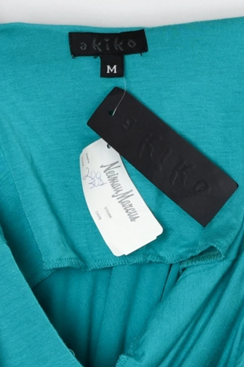 Vintage Y2k Teal Top with Leather Straps
