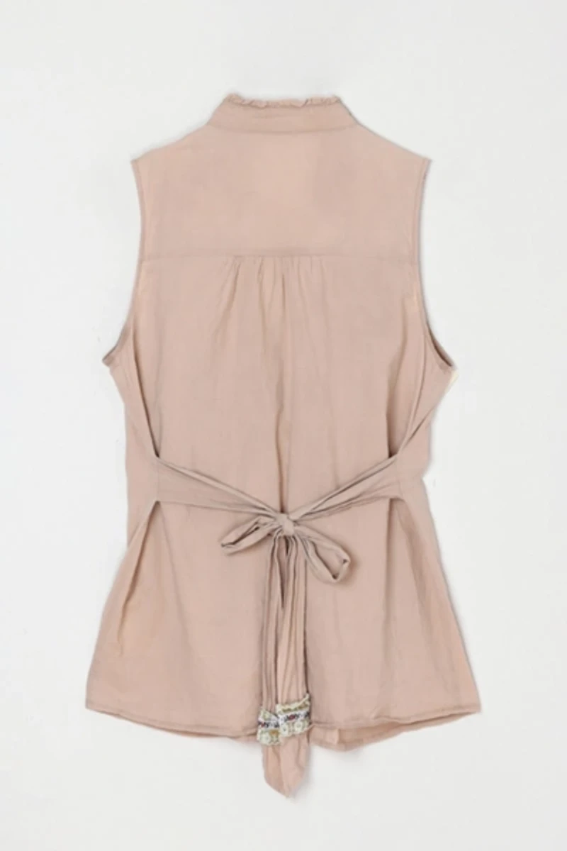 Vintage Y2k Pleated Top with Tie