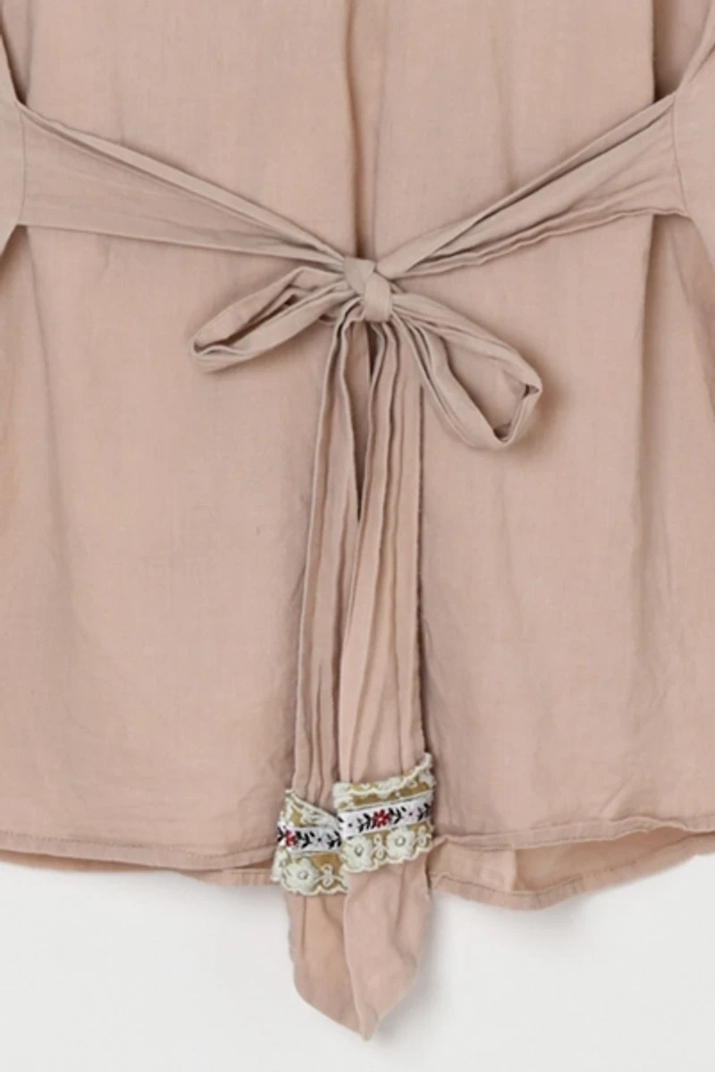 Vintage Y2k Pleated Top with Tie