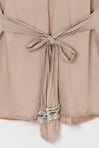 Vintage Y2k Pleated Top with Tie