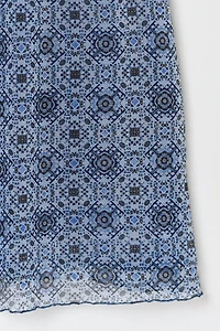 Vintage Y2k Blue Patterned Mini Dress