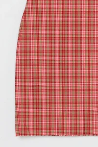 Vintage Y2k Light Pink & Green Plaid Mini Skirt