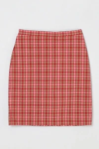 Vintage Y2k Light Pink & Green Plaid Mini Skirt