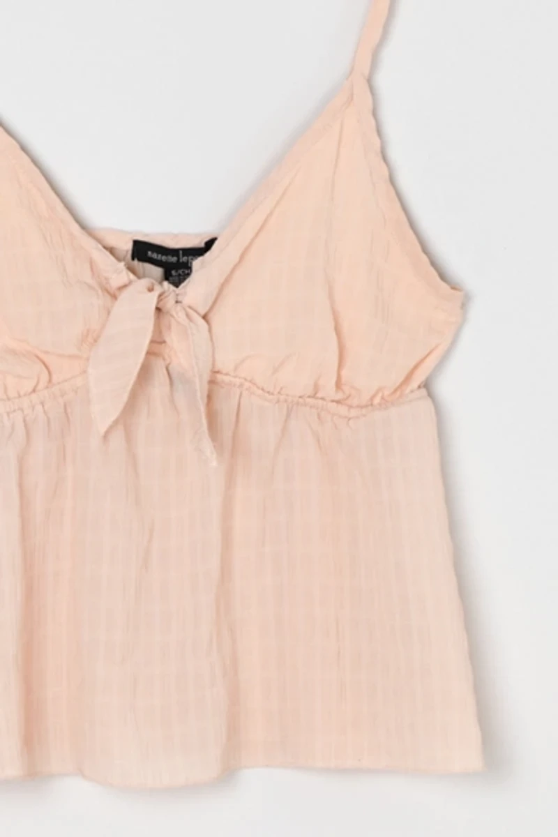 Vintage Y2k Light Pink Tied Crop Top