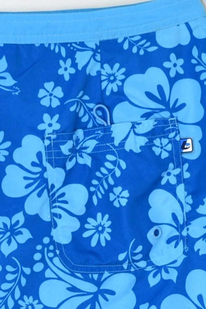 Vintage Y2k Blue Tropical Patterned Wrap Mini Skirt
