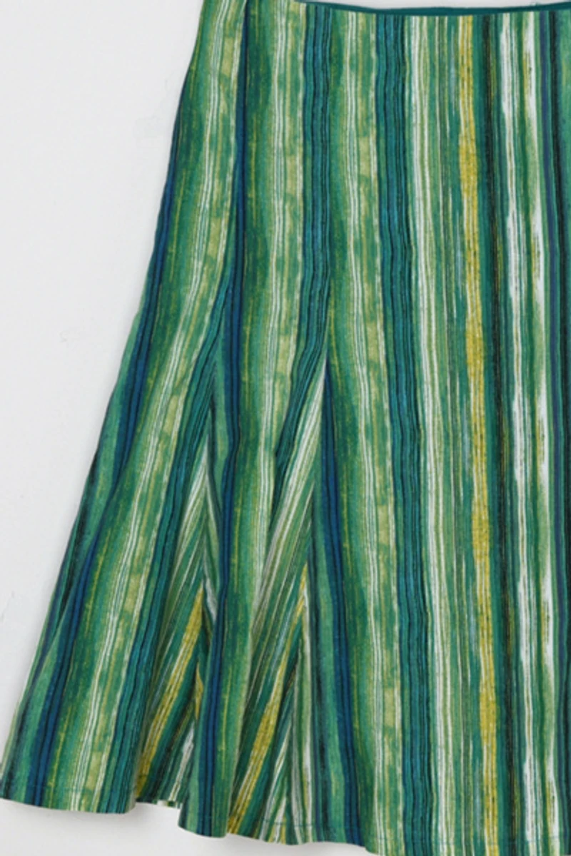Vintage Y2k Green Striped Mini Skirt