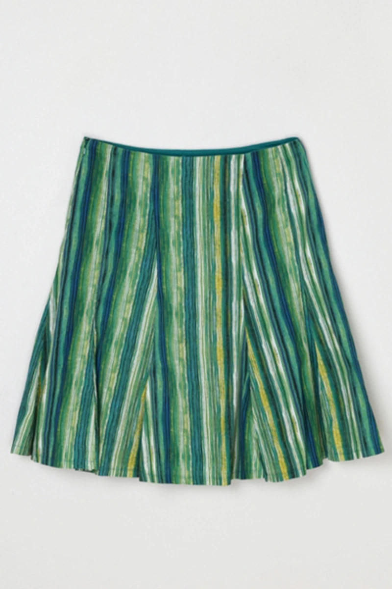Vintage Y2k Green Striped Mini Skirt