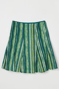 Vintage Y2k Green Striped Mini Skirt