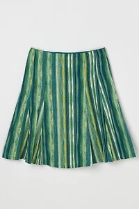 Vintage Y2k Green Striped Mini Skirt