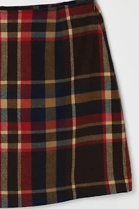 Vintage Y2k Dark Brown Plaid Mini Skirt