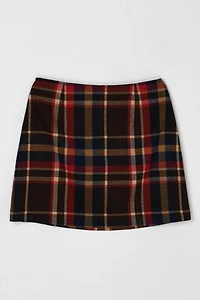 Vintage Y2k Dark Brown Plaid Mini Skirt