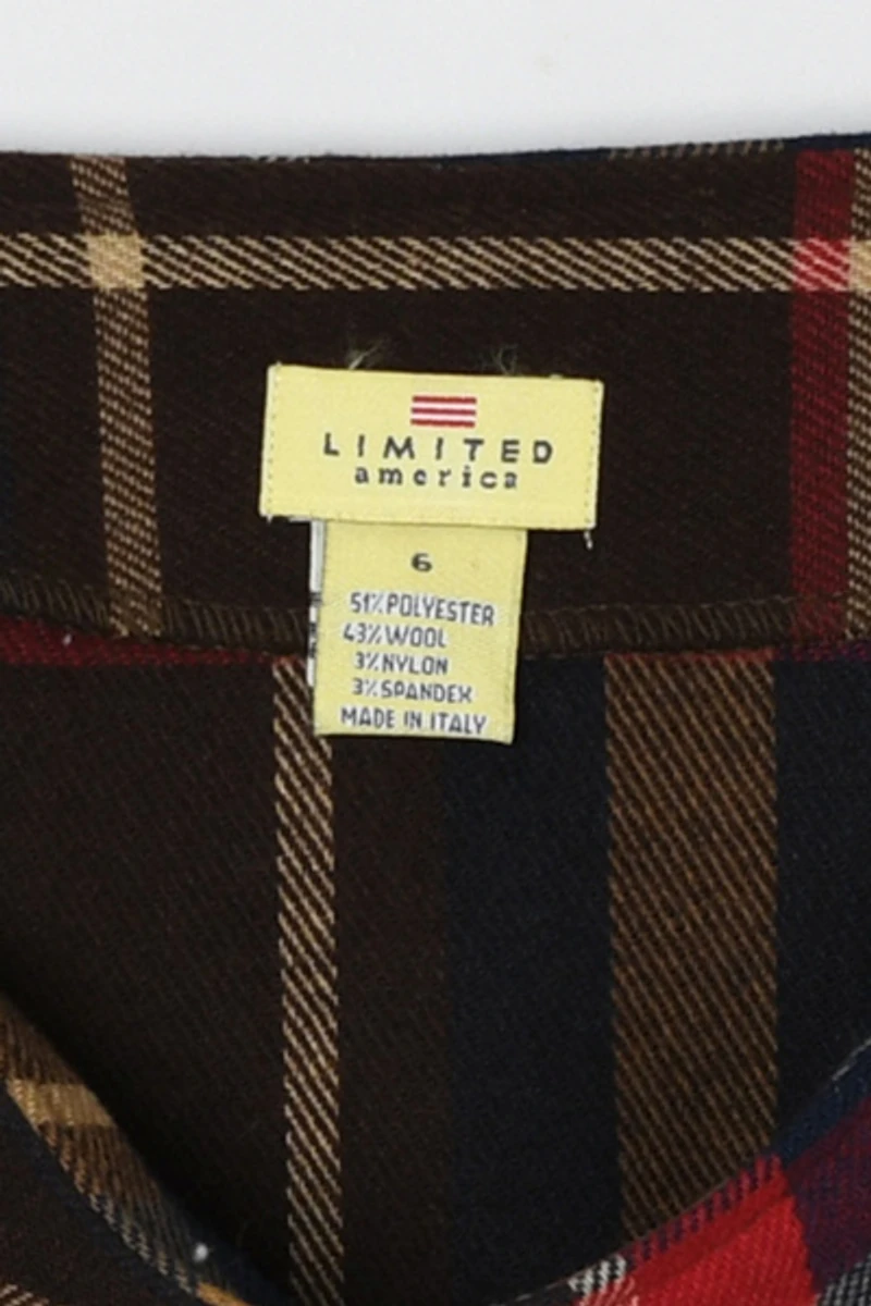 Vintage Y2k Dark Brown Plaid Mini Skirt