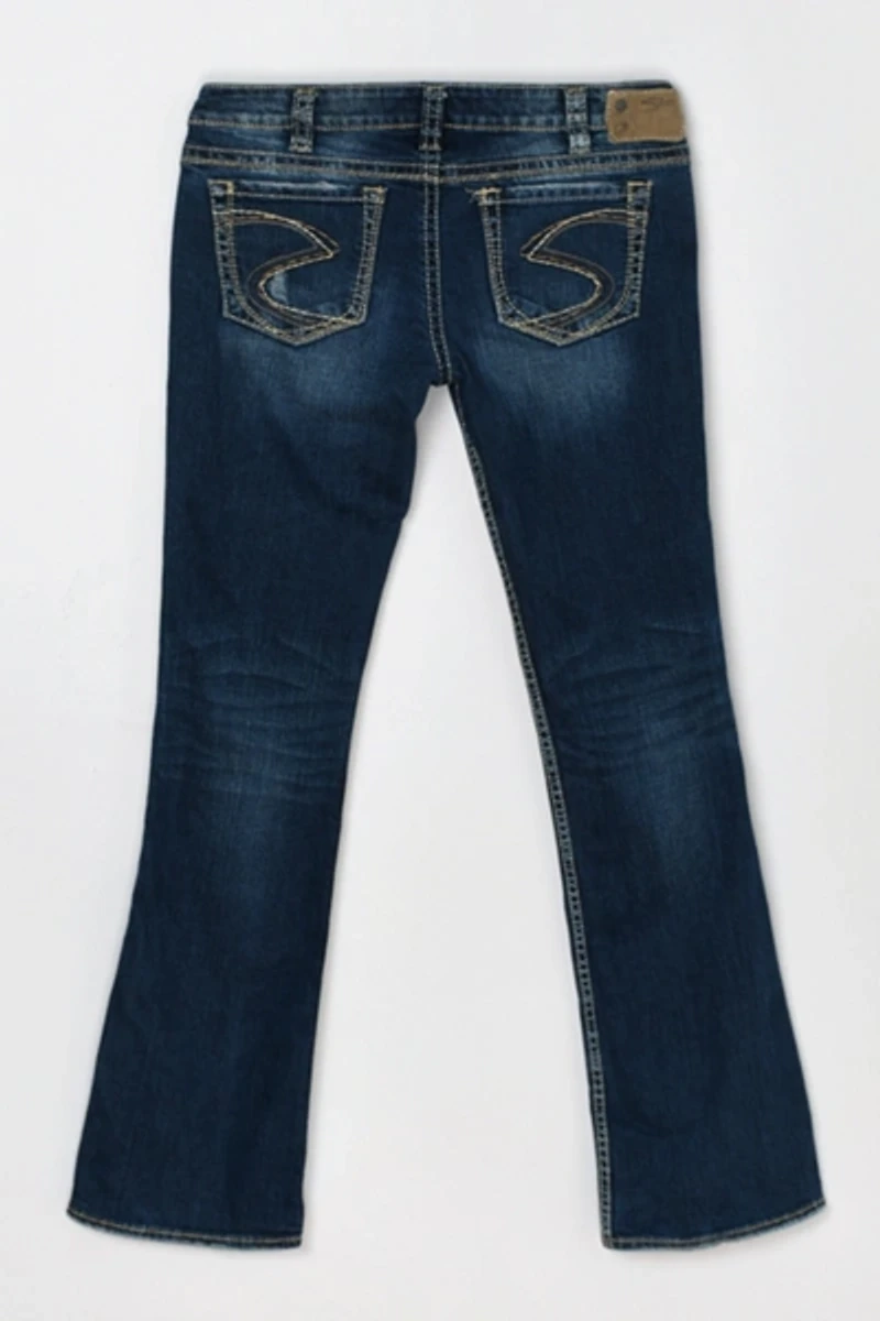Vintage Y2k Silver Jeans Co Dark Wash Low-Rise Flared Jeans