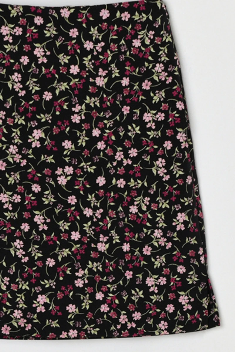 Vintage 90s Flower Print Mini Skirt
