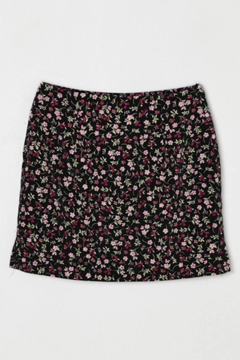 Vintage 90s Flower Print Mini Skirt