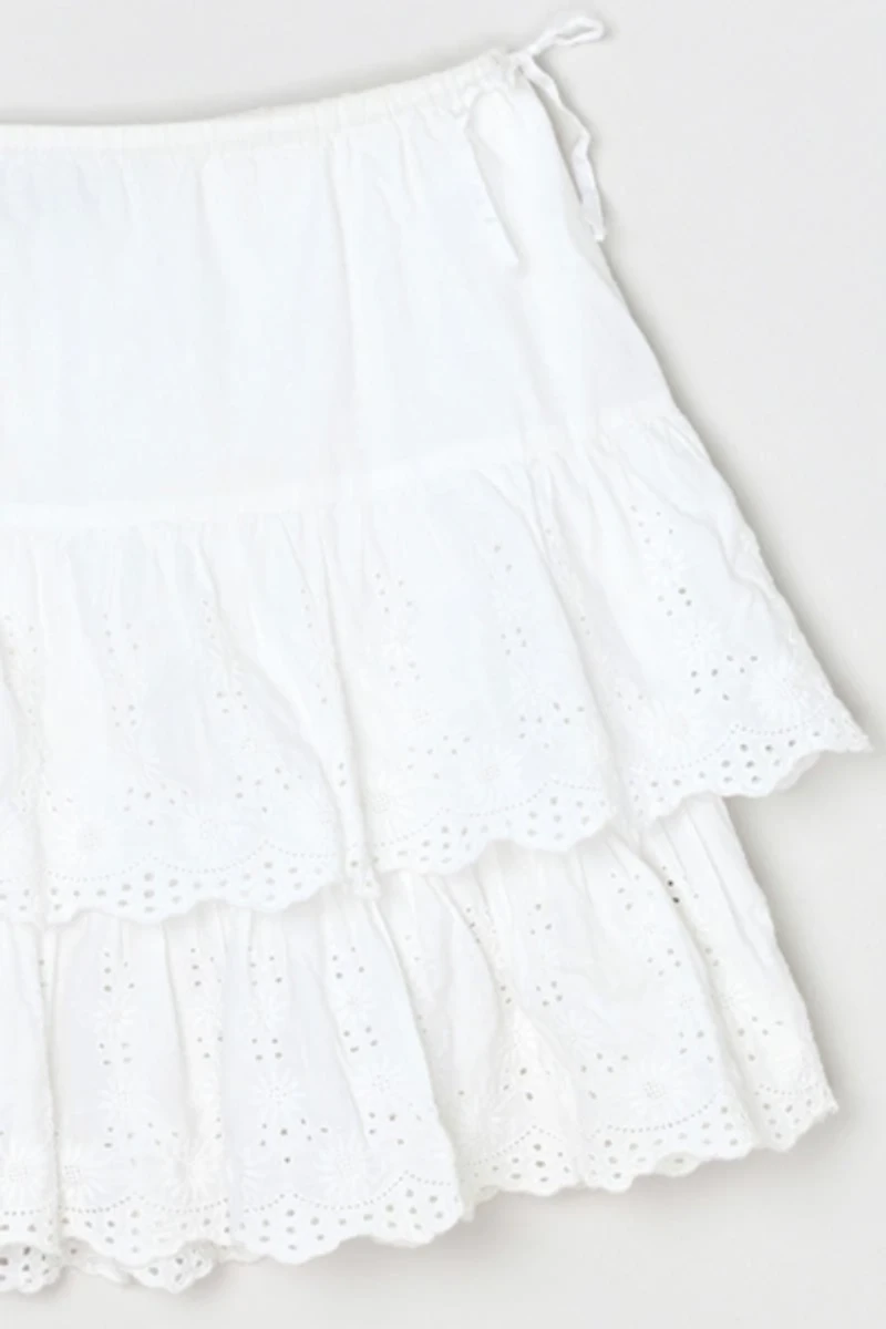Vintage Y2k Layered Lacy Mini Skirt with Side Tie