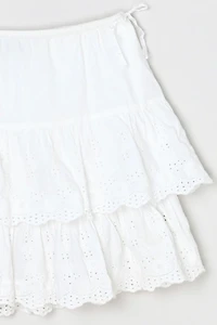 Vintage Y2k Layered Lacy Mini Skirt with Side Tie