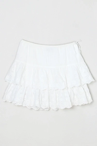 Vintage Y2k Layered Lacy Mini Skirt with Side Tie