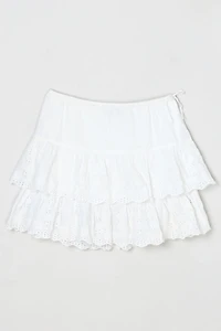 Vintage Y2k Layered Lacy Mini Skirt with Side Tie